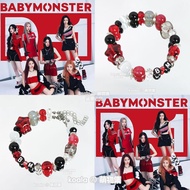 新品现货BABYMONSTER女团应援手链演唱会专辑黑红色宝怪周边郑雅贤DIY手串BABYMONSTER women's team should help20260131