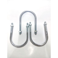 Pipe clamp U-shaped/ - Bolt 1/4 x 1 1/2"