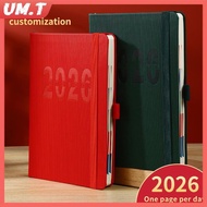 UM.T High-quality 2026 Planner Notebook Daily Weekly Monthly Calendar Planner A5 Size With Faux Leat