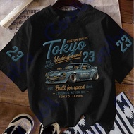 【220G 100%Cotton Tshirt】NELLY Trendy Retro CyberpunkChest Underground 23 Words Racing Pattern