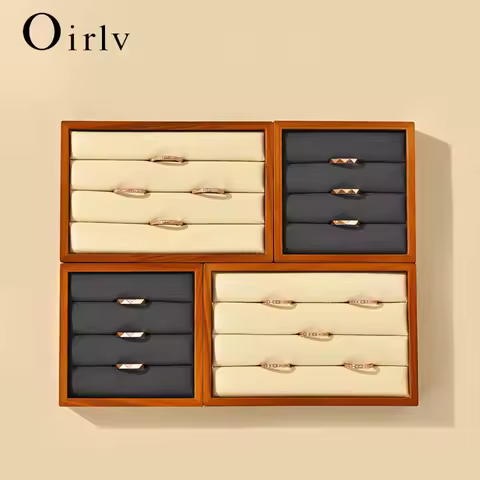 Oirlv New Solid Wooden Ring Display Tray Jewelry Storage Plate For Ring Jewellery Counter Showcase P