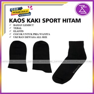 MATA (3 PAIRS PACKAGE) Plain Black Short Thick Sports Socks Above the Ankle for Men and Women Adults