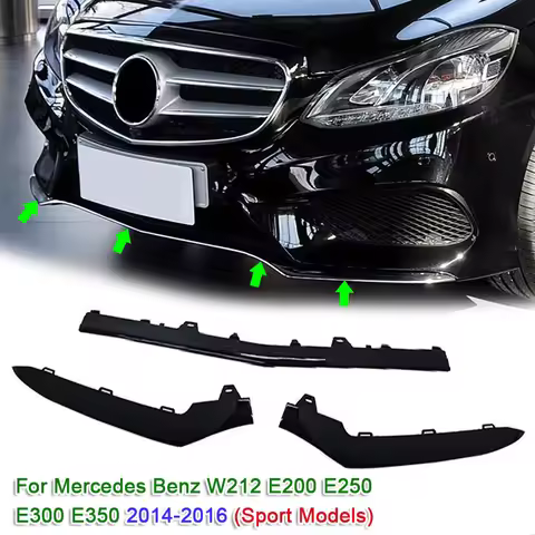 3pcs/set Car Front Bumper Lip Spoiler Splitters for Mercedes Benz W212 E200 E250 E300 E350 2014-2016