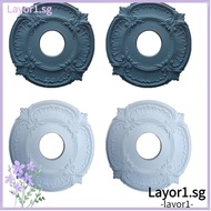 LAYOR1 2Pcs Decorative Base, 25cm×9.8cm×2cm White/black Ceiling Light Plate, European Modern PU Circle Ceiling Decorative Base Ceiling Fans