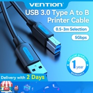 Vention USB 3.0 Cable Square Connector USB A to USB B Male to Male 2A High Speed 5Gbps for Monitor D