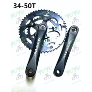 Alloy 2X RB Crank Set 34-50T Spuare Type 170mm Arm For Road Bike 8/9/10S Removable Chainring Crank