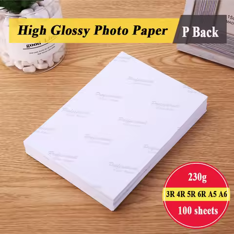 Photo Paper 3R 4R 5R 6R A5 A6 100 sheets 230g For Inkjet Printer High Glossy Photographic Coated Pri