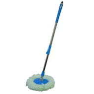 (WITH MOP CLOTH) Stainless Steel EASY MOP Spin Thicker Mop Handle Mop Clip MULTICOLOR Mop Putar 旋转拖把