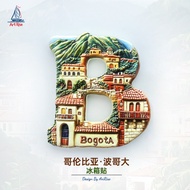 [Magnet] Designer Fridge Magnet: Bogotá, Colombia - Letter B Building