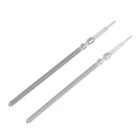 2Pcs 2.8cm Silver Steel Crown Parts Crown Watch Steel Stem Kit Fit ETA 6497 6498 ST3600/3601 Movemen