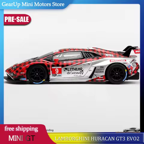 MINI GT 1:64 Lamborghini Huracan GT3 EVO2 #9 MGT01327 Pfaff Motorsports 2025 IMSA GTD Pro Diecast Al