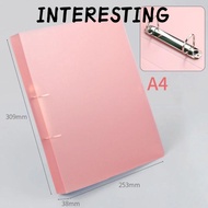 INTERESTING Binder File Folder, D-shaped Office Document Transparent Folder, 2 Holes Plastic Lever A
