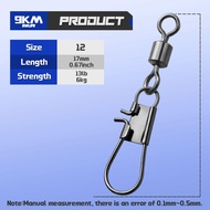 50-100Pcs Stainless Steel Fishing Rolling Swivel with Locking Snap Button High Strength Interlock Sn