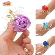 FKILLAONE Bracelet Polyester Rose Corsage Bridesmaid