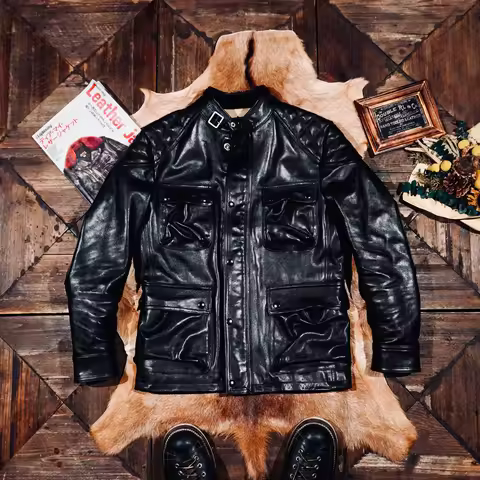 Tailor Brando Heavyweight Full-Grain Vegetable-Tanned Horsehide M65 Classic American Vintage Leather