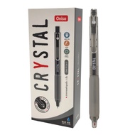 (10 ด้าม) ปากกา oniso เจล 0.38 มม.หมึกสีน้ำเงิน รุ่น CRYSTAL 9134 มียางจับนุ่มมือ หมึกแห้งไว ยกกล่อง
