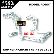 BRACKET PANGKON LAMPU DEPAN KUPINGAN CINCIN CNC MODEL ROBOT AS 30 31 33 SET LAMPU SEIN DIAMOND PLAST