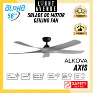 Alpha Alkova AXIS 5Blade DC Motor Ceiling Fan 56″ (Grey Wood)