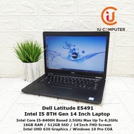 DELL LATITUDE 5491 INTEL CORE I5-8400H 16GB RAM 512GB SSD USED LAPTOP REFURBISHED NOTEBOOK