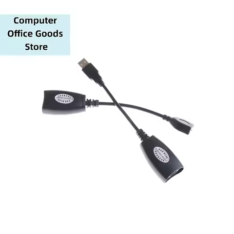 【USB Extension Ethernet RJ45 Cat5e/6 Cable LAN Adapter Extender Over Repeater Set】