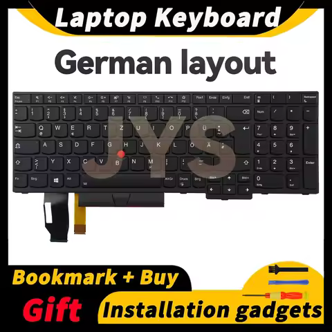 For Lenovo ThinkPad T15 Gen1 Gen2/P15S Gen1 Gen2 laptop keyboard with backlit German layout keyboard