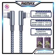 Remax Gaming Data Cable 65W Type C to Type C Cable Super Fast Charging Cable 20W Type C TolPData Cab
