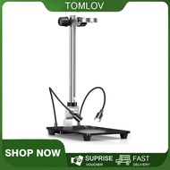TOMLOV BS03ฐานขาตั้งไมโครโฟนดิจิตอล ขายึดกล้องจุลทรรศน์แบบปรับได้10นิ้วพร้อมไฟ LED หรี่แสงได้2ไฟด้าน