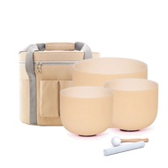 Hye-eun  3pcs Crystal Singing Bowls Set  440hz/432hz with Carry Cases for Yoga Medication Sound Heal