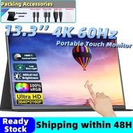 13.3 Inch 4K Touch Screen Portable Monitor 3840*2160 With Type-C HDMI-Compatible for Mobile Phone PC Laptop Gaming Monitor