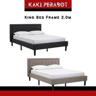 HARRY 2.0M Solid Wood King Bed Frame King Bedframe Katil King Kayu Katil Kayu King Size Bed Frame Katil Divan King Divan