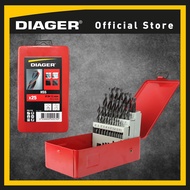 Diager Set 25PCS HSS Standard 776D Drill Bit 118° Sizes Ø1 To 13MM By 0,5MM N Type Flute