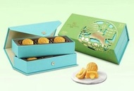 皇玥時尚系列——果逸流心雙輝月餅內含（流心奶黃3枚，流心貓山王榴蓮3枚）（一盒6枚裝，45g/枚）配禮袋❤️現貨❤️