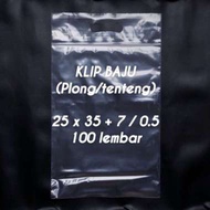 PLASTIK HANDLE KLIP / 1 Pack (isi 100 lembar) Transparan / plastik baju / plastik belanjaan / plasti