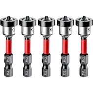 5pcs Penetap Skru Drywall, Bit Pemutar Skru Kedudukan Magnetik Bit PH2, Bit Skru Drywall Shank Hex 1