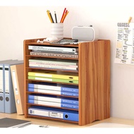 storage box organiser book shelf stationery organizer Wooden file rack A4 paper four-layer classific