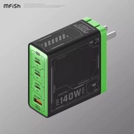 MFish Electric Rhino 140W Gallium Nitride Charger Plug for Fast Charging Multiple Ports Simultaneous