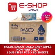 GROSIR Tisu Tissue Basah Paseo Baby Wipes Non perfumed Purified Water