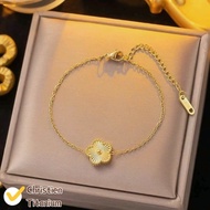 Van-cleef Premium Branded Gold 5 Petal Titanium Clover Bracelet