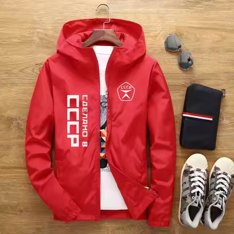 Jacket men/womens CCCP USSR Soviet Union KGB Moscow casual hooded bomber jacket spring autumn windbr