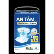 [Buy 4 packs, get 1 free] An Tam diapers pack of 8 pieces with anti-spill partitions size M, L, XL f