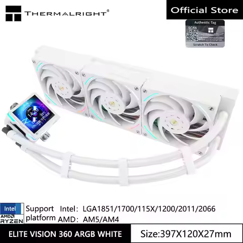 Thermalright ELITE VISION 360 ARGB All-in-one water cooling radiator，magnetic IPS LCD display screen