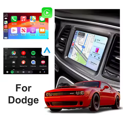 Ezontronics Wireless CarPlay Android Auto retrofit kit decoder box for Dodge Challenger Journey Char