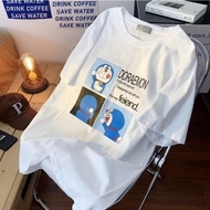 S-5XL Doraemon pure cotton T-shirt | unisex | blue chubby cartoon print | Japanese retro style 95