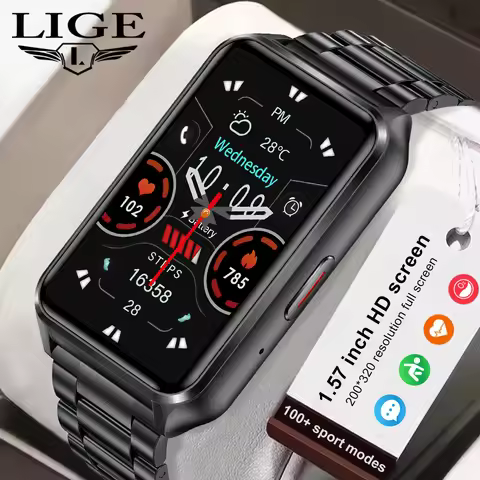 LIGE 1.57 inch Smartwatch Men Bluetooth Connected Phone Health Monitor Fashion Women Bracelet Sport