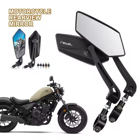 1 Pair Modifyed 360° Foldable Motorcycle Side Rearview Mirrors For Rebel 250 Rebel500 Rebel1100 Rebe