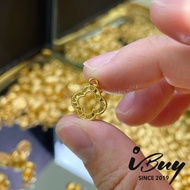 IBUY 999 Gold Flash Four-leaf Clover/Butterfly/Gourd (frame) Pendant 24K (999) 足金999爆闪四叶草/蝴蝶/葫芦(框)