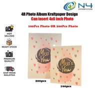 4R Photo Album Insert Type Family Small Photo Album Kraftpaper 4R 4x6 inch Photo Album (Insert 100 p
