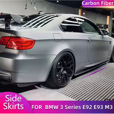 Carbon Fiber Side Skirts Extensions for BMW 3 Series E92 E93 M3 Base 2-Door 2008-2013 Car Door Bumpe