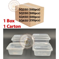 (1 Box) Disposable Plastic Food Container (500pcs) SQ250 SQ350 SQ450 SQ650 | Tupperware Bekas Kek To