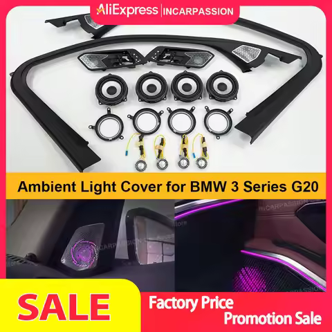 Ambient Light Speaker Cover for BMW 3 Series G20, BMW G20 LED Speaker Grille Audio Upgrade Midrange